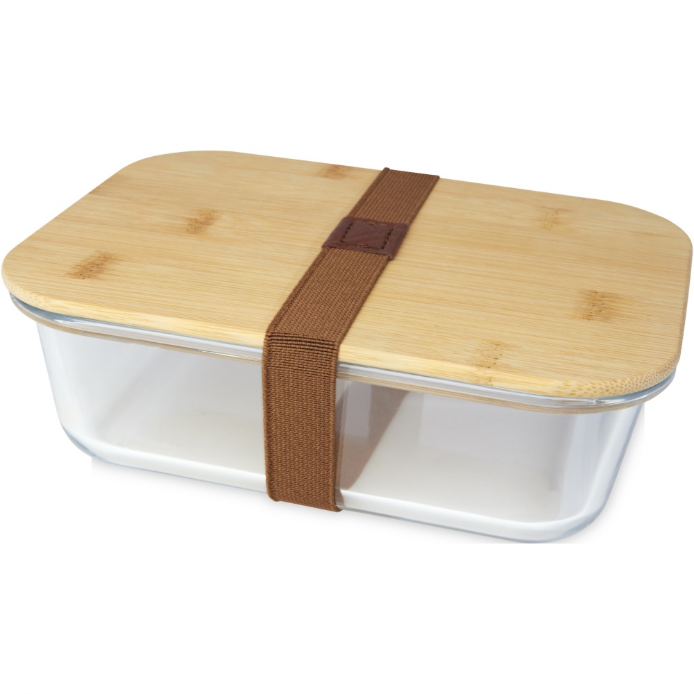 Logo trade promotional gifts image of: Roby glass lunch box with bamboo lid