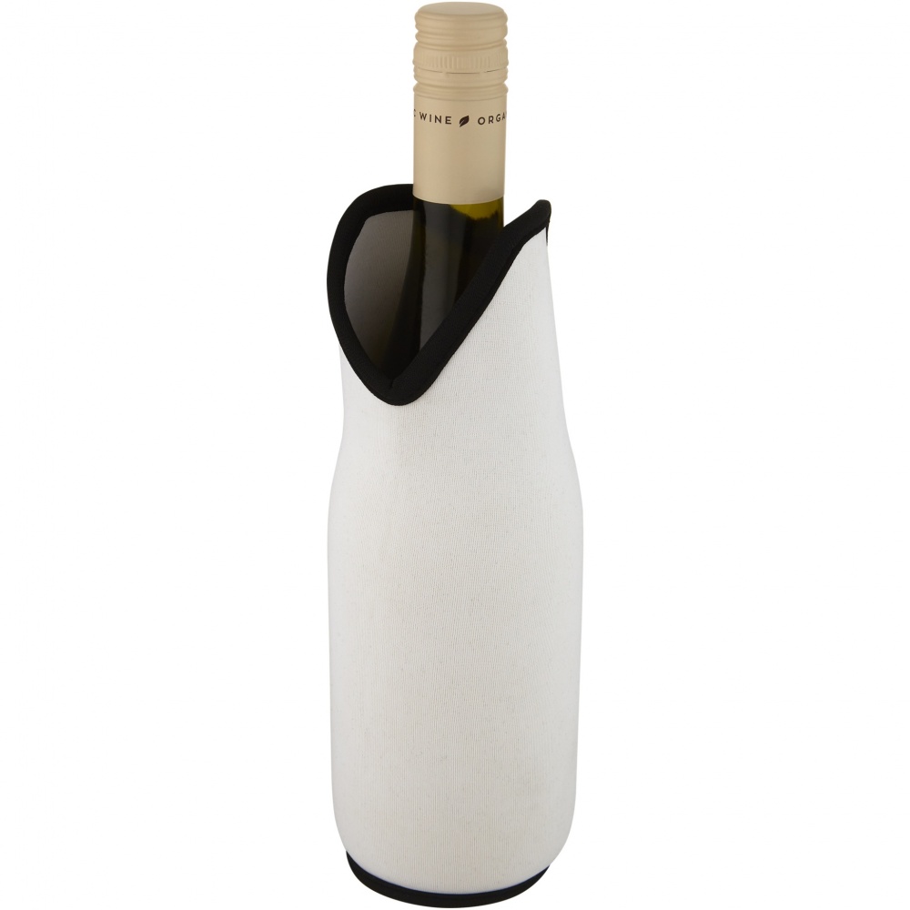 Logo trade business gifts image of: Noun recycled neoprene wine sleeve holder