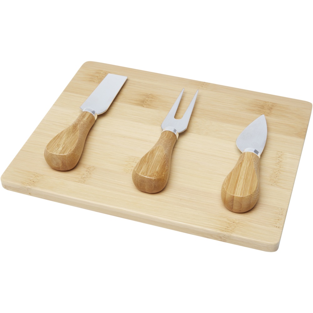 Logotrade promotional giveaway image of: Ement bamboo cheese board and tools