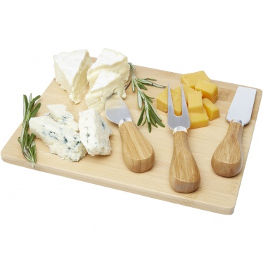 Logotrade promotional product image of: Ement bamboo cheese board and tools