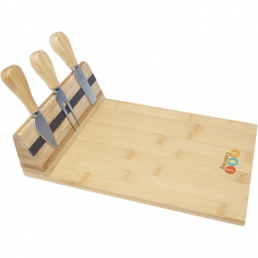 Logo trade corporate gift photo of: Mancheg bamboo magnetic cheese board and tools