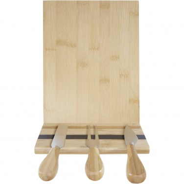 Logo trade promotional merchandise image of: Mancheg bamboo magnetic cheese board and tools