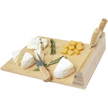 Logo trade promotional gifts picture of: Mancheg bamboo magnetic cheese board and tools