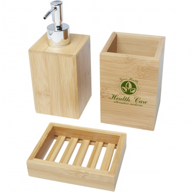 Logotrade promotional item picture of: Hedon 3-piece bamboo bathroom set