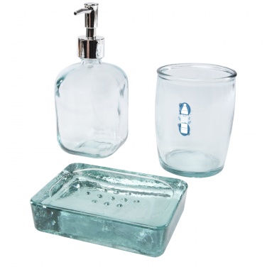 Logo trade advertising product photo of: Jabony 3-piece recycled glass bathroom set