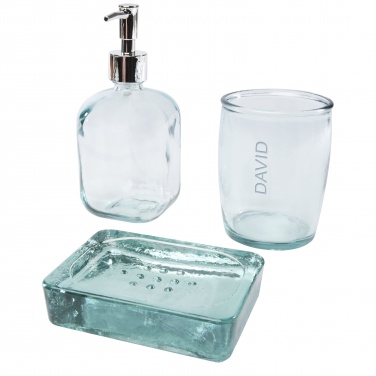 Logotrade promotional merchandise picture of: Jabony 3-piece recycled glass bathroom set