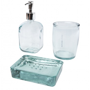 Logo trade promotional merchandise picture of: Jabony 3-piece recycled glass bathroom set