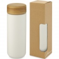 Lumi 300 ml ceramic tumbler with bamboo lid, White