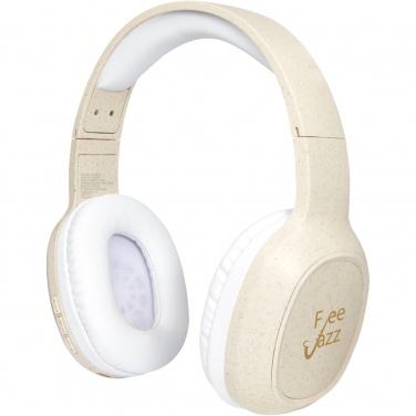 Logotrade promotional giveaway image of: Riff wheat straw Bluetooth® headphones with microphone