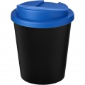 Americano® Espresso Eco 250 ml recycled tumbler with spill-proof lid , Solid black / Mid blue