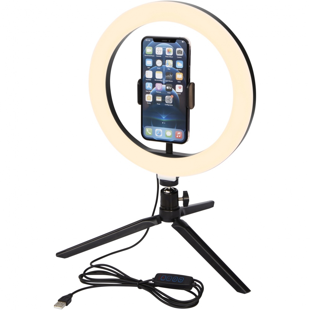 Logotrade advertising products photo of: Studio ring light for selfies and vlogging with phone holder and tripod