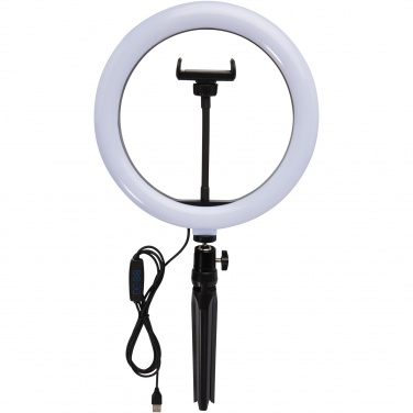 Logotrade promotional product image of: Studio ring light for selfies and vlogging with phone holder and tripod