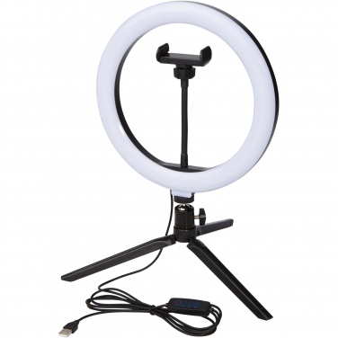 Logo trade promotional gifts image of: Studio ring light for selfies and vlogging with phone holder and tripod