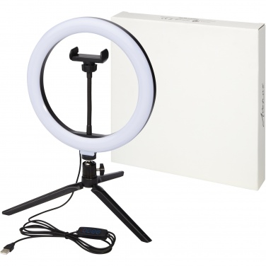 Logo trade advertising product photo of: Studio ring light for selfies and vlogging with phone holder and tripod