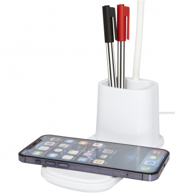 Logo trade promotional giveaways image of: Bright desk lamp and organizer with wireless charger