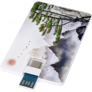 Logo trade promotional gifts image of: Duo slim 32GB USB drive with Type-C and USB-A 3.0