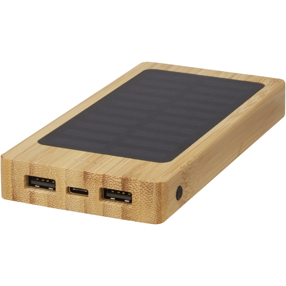 Logo trade promotional products picture of: Alata 8000 mAh bamboo solar power bank