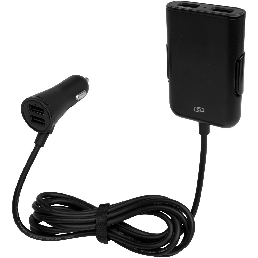 Logotrade promotional merchandise picture of: Pilot dual car charger with QC 3.0 dual back seat extended charger