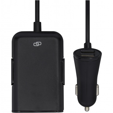 Logo trade promotional gifts picture of: Pilot dual car charger with QC 3.0 dual back seat extended charger