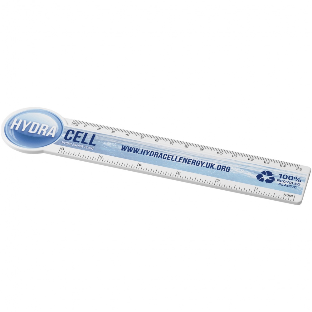 Logotrade promotional giveaway picture of: Tait 15 cm circle-shaped recycled plastic ruler 