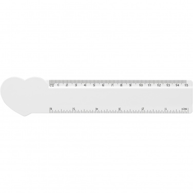 Logo trade advertising product photo of: Tait 15 cm heart-shaped recycled plastic ruler