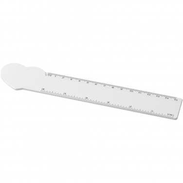 Logo trade promotional products image of: Tait 15 cm heart-shaped recycled plastic ruler