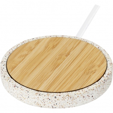 Logotrade promotional item image of: Terrazzo 10W wireless bamboo charging pad