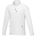 Amber men's GRS recycled full zip fleece jacket, White