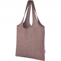 Pheebs 150 g/m² recycled cotton trendy tote bag 7L, Heather maroon