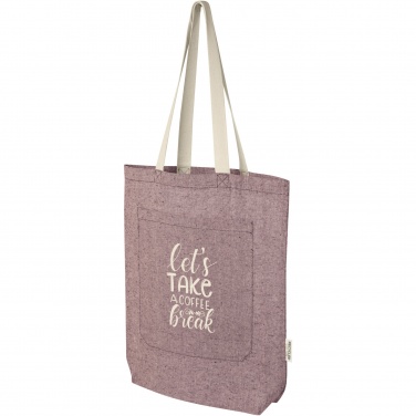 Logo trade advertising products picture of: Pheebs 150 g/m² recycled cotton tote bag with front pocket 9L