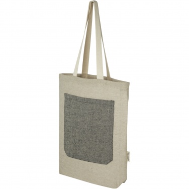 Logo trade promotional gifts image of: Pheebs 150 g/m² recycled cotton tote bag with front pocket 9L