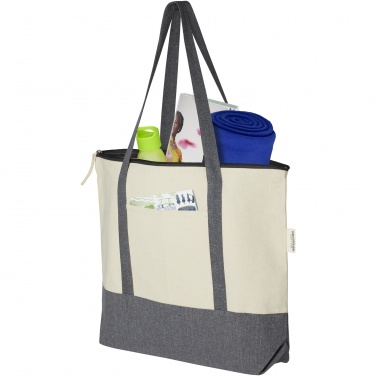 Logotrade promotional product picture of: Repose 320 g/m² recycled cotton zippered tote bag 10L