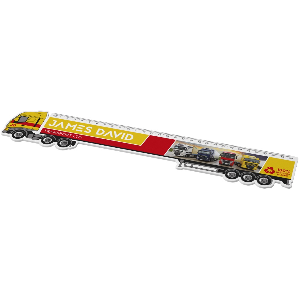 Logotrade business gift image of: Tait 30cm lorry-shaped recycled plastic ruler