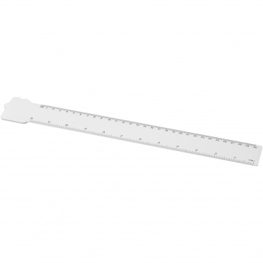 Logo trade promotional merchandise picture of: Tait 30cm house-shaped recycled plastic ruler