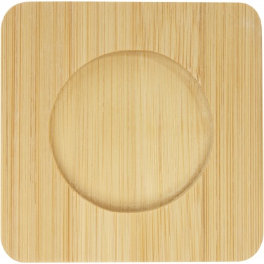 Logo trade promotional gift photo of: Manti 2-piece 100 ml double-wall glass cup with bamboo coaster 