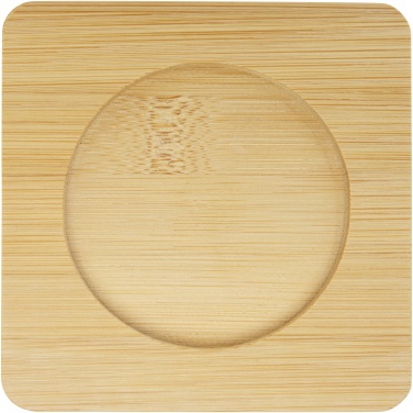 Logo trade promotional merchandise image of: Manti 2-piece 250 ml double-wall glass cup with bamboo coaster 