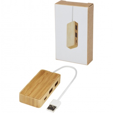 Logotrade promotional gift image of: Tapas bamboo USB hub