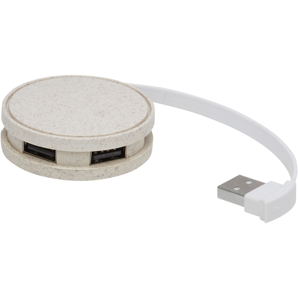 Logo trade promotional products image of: Kenzu wheat straw USB hub