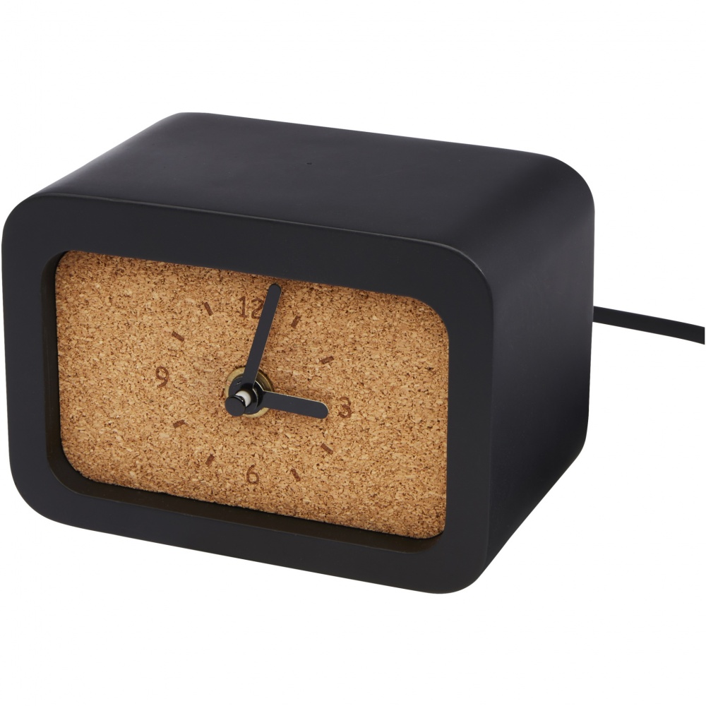 Logo trade promotional items image of: Momento wireless limestone charging desk clock