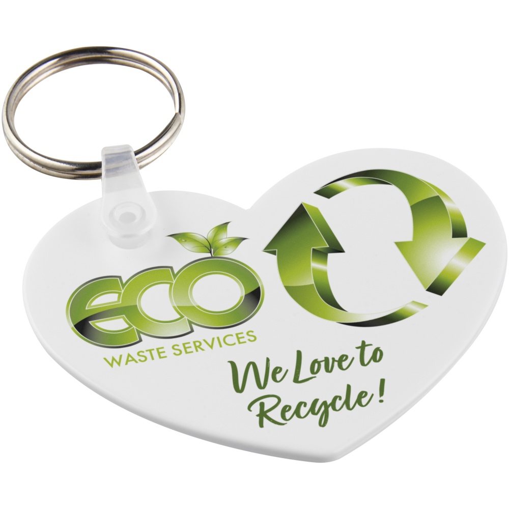 Logotrade business gift image of: Tait heart-shaped recycled keychain