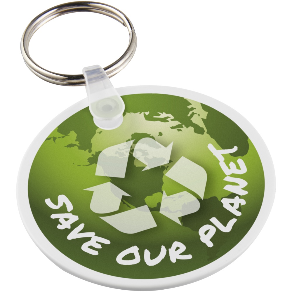 Logotrade promotional item picture of: Tait circle-shaped recycled keychain