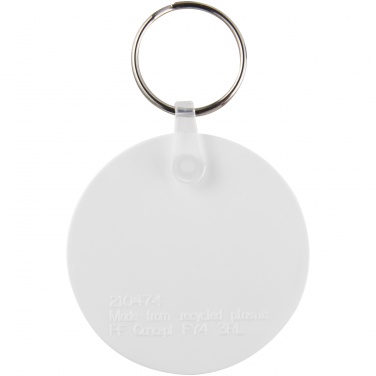 Logo trade business gifts image of: Tait circle-shaped recycled keychain