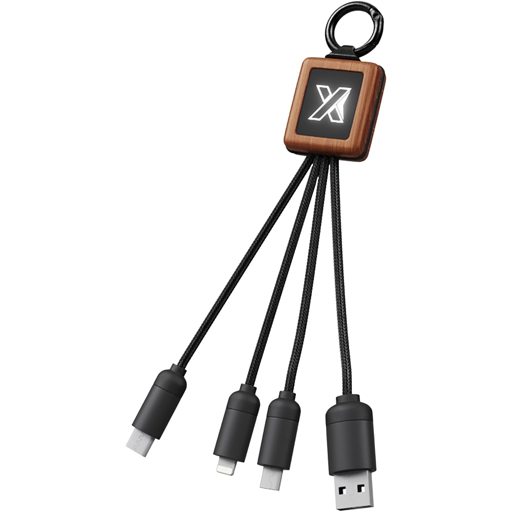 Logo trade corporate gifts image of: SCX.design C19 wooden easy to use cable