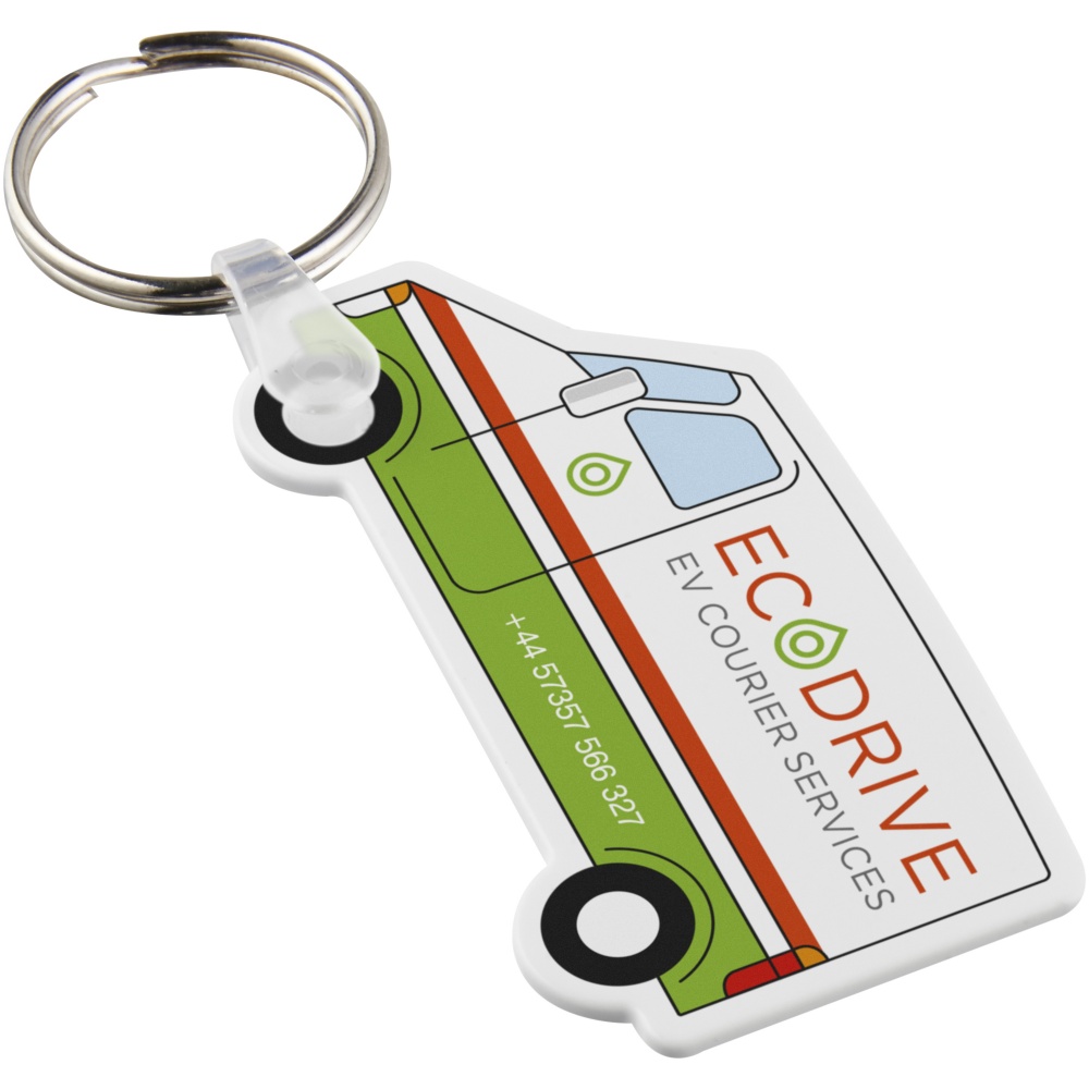 Logotrade promotional merchandise photo of: Tait van-shaped recycled keychain