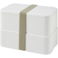 MIYO double layer lunch box, White / White / Pebble grey