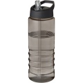 H2O Active® Eco Treble 750 ml spout lid sport bottle , Charcoal / Solid black