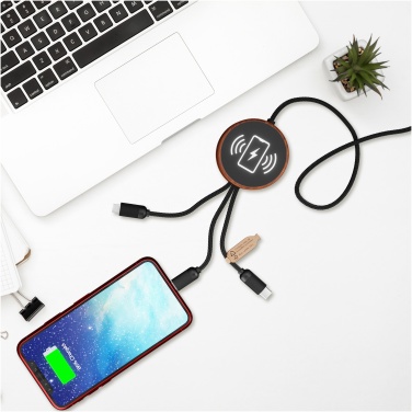 Logo trade promotional gifts picture of: SCX.design C40 5-in-1 rPET light-up logo charging cable and 10W charging pad