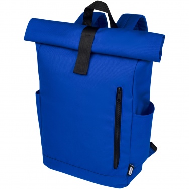 Logo trade business gifts image of: Byron 15.6" GRS RPET roll-top backpack 18L