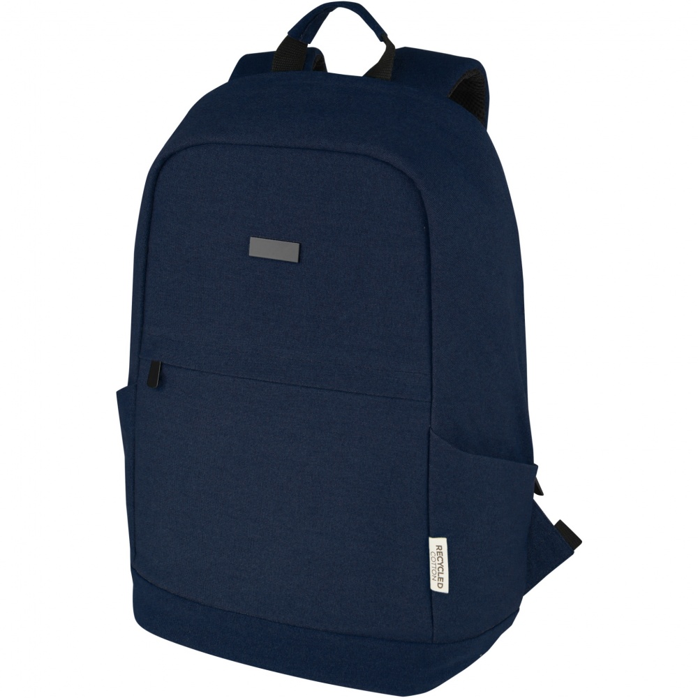 Logo trade corporate gifts image of: Joey 15.6" GRS recycled canvas anti-theft laptop backpack 18L