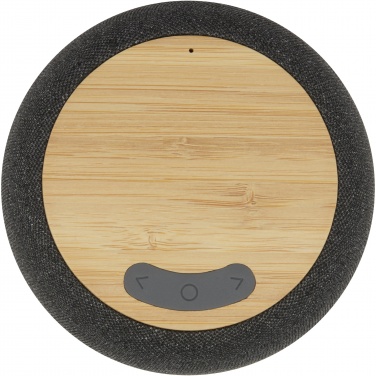 Logo trade promotional item photo of: Ecofiber bamboo/RPET Bluetooth® speaker and wireless charging pad